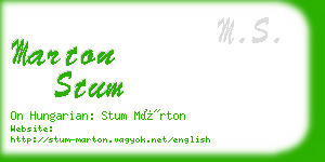 marton stum business card